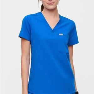 Blue one pocket. Fig top.